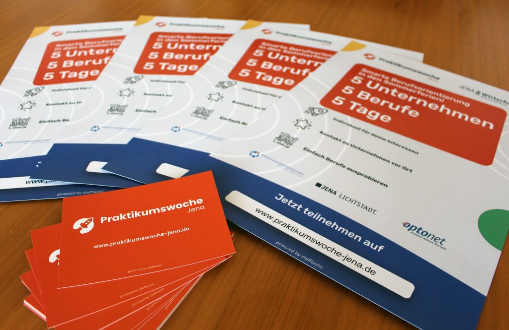 Die Jenaer Wirtschaftsförderung lädt gemeinsam mit weiteren Partnern Unternehmen aus Jena und der Region ein, sich an der für die Praktikumswoche Jena zu beteiligen und dabei künftige Azubis kennenzulernen.