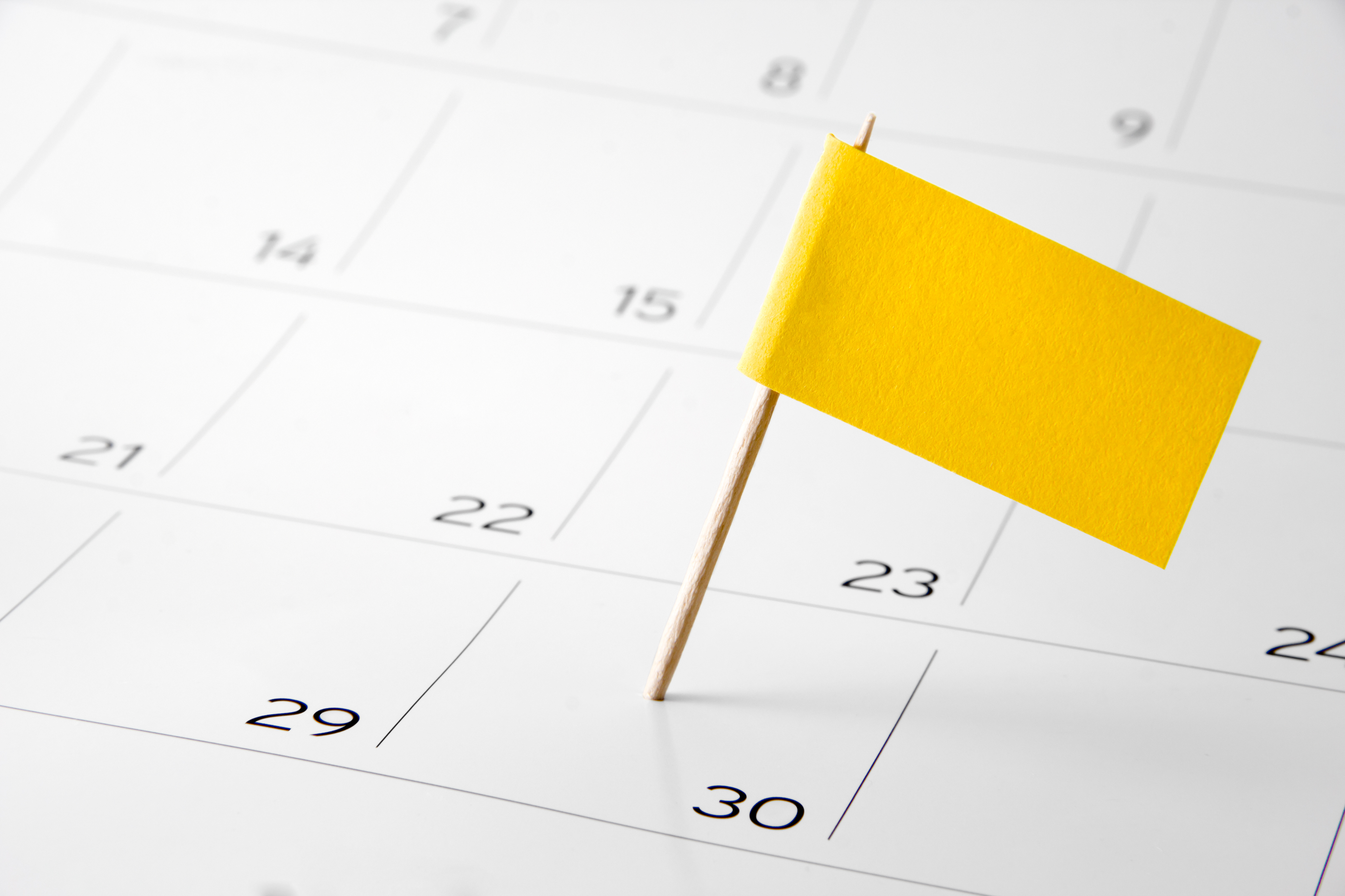 Flag the event day or deadline on calendar 2022