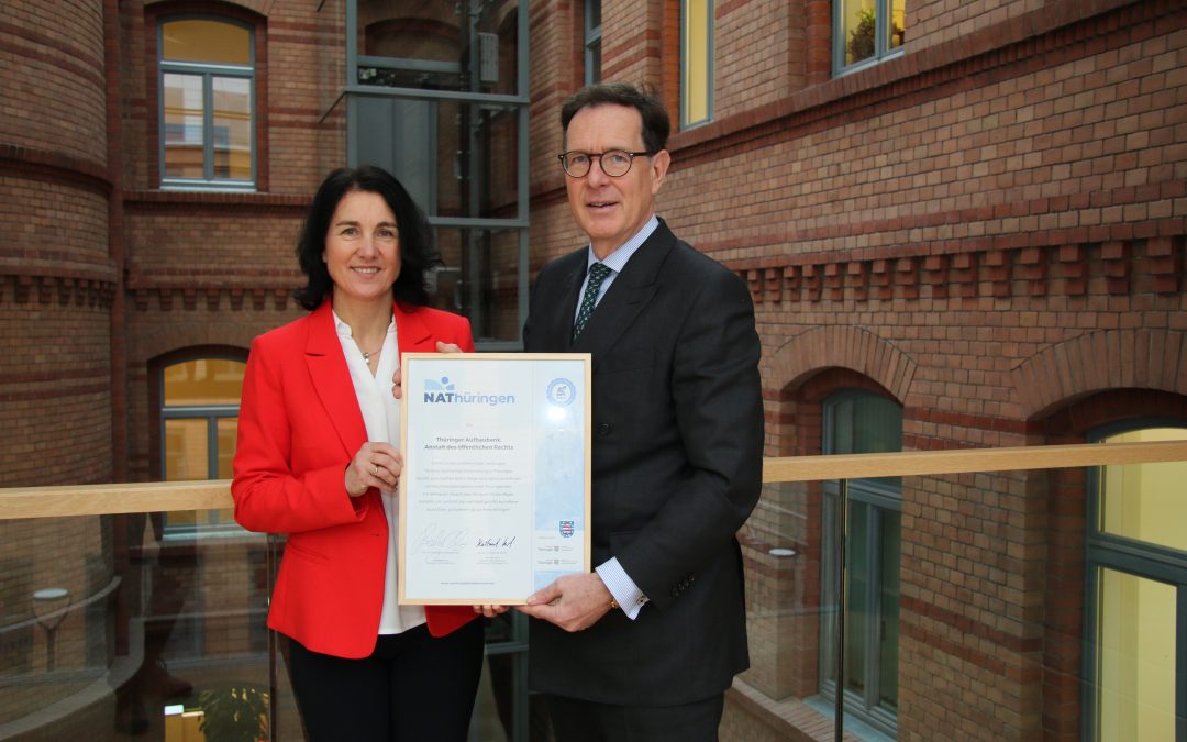 Thüringer Aufbaubank (TAB) erfolgreich im Nachhaltigkeitsabkommen Thüringen